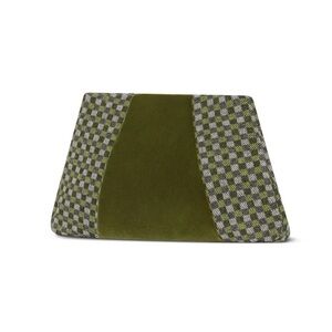 Olive Green Patterned Velvet Accent Clutch